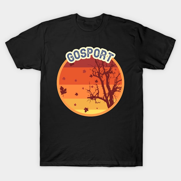 Gosport Leaves Falling Autumn and Fall Amber Autumn, Best gift for September October and November, leaf falling T-Shirt by AbsurdStore